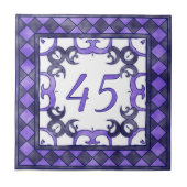 Lila und anthracite Big House-Nummer Fliese (Vorderseite)