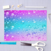 Lila und Aqua-blaue, strahlende Wassertropfen Seidenpapier (Handwerk)