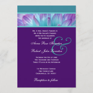 LILA und AQUA DAHLIA Wedding Collection 001 Einladung