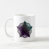 Lila und aqua-komplexes Pentagramm Kaffeetasse (Links)