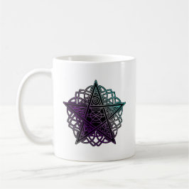 Lila und aqua-komplexes Pentagramm Kaffeetasse