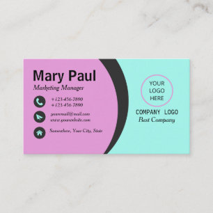Lila und Aqua Modern Corporate Business Card Visitenkarte