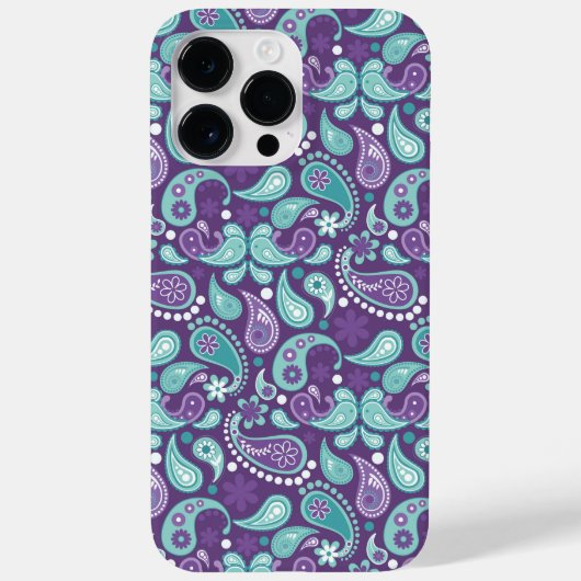 LILA- UND AQUA-PAISLEY-MUSTER Case-Mate iPhone HÜLLE (Rückseite)