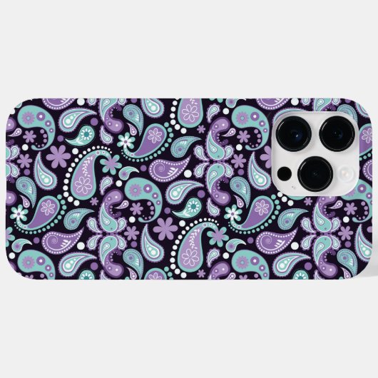 LILA- UND AQUA-PAISLEY-MUSTER Case-Mate iPhone HÜLLE (Rückseite (Horizontal))