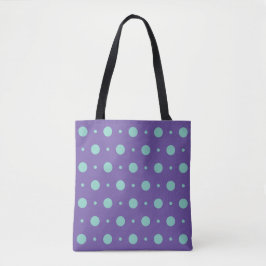 Lila und Aqua Polka Dot Tote Bag Tasche