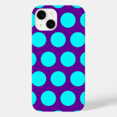 Lila und Aqua Polka Dots Case-Mate iPhone Hülle (Rückseite)