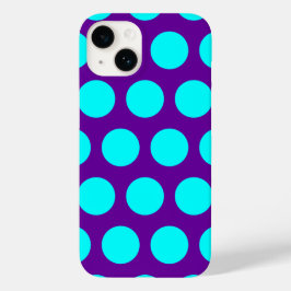 Lila und Aqua Polka Dots Case-Mate iPhone 14 Hülle