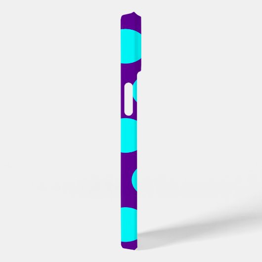 Lila und Aqua Polka Dots Case-Mate iPhone Hülle (Rückseite / Rechts)