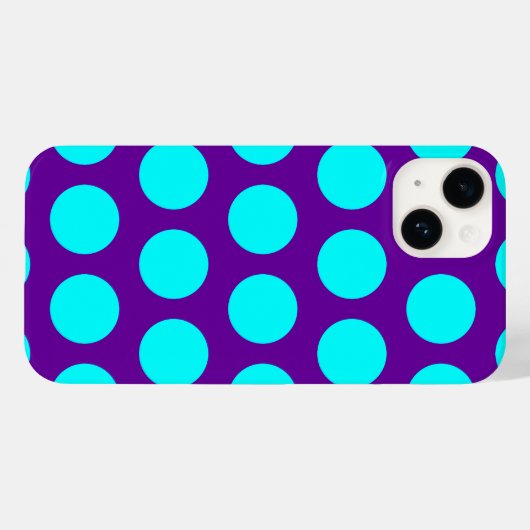 Lila und Aqua Polka Dots Case-Mate iPhone Hülle (Rückseite (Horizontal))