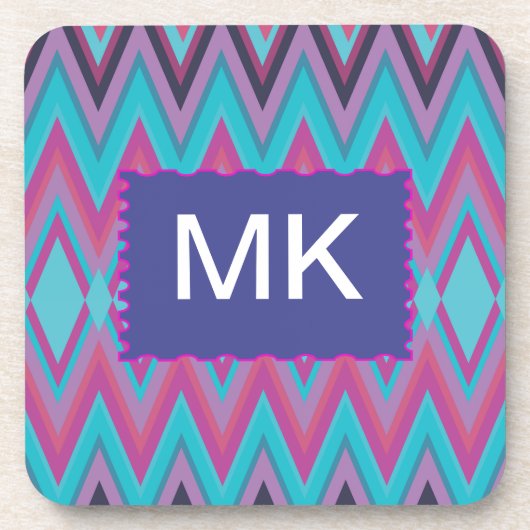 Lila und Aqua-Stämme Getränkeuntersetzer (Vorderseite)