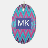 Lila und Aqua-Stämme Keramikornament (Links)