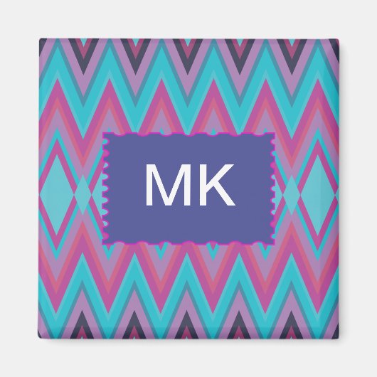 Lila und Aqua-Stämme Magnet (Vorne)