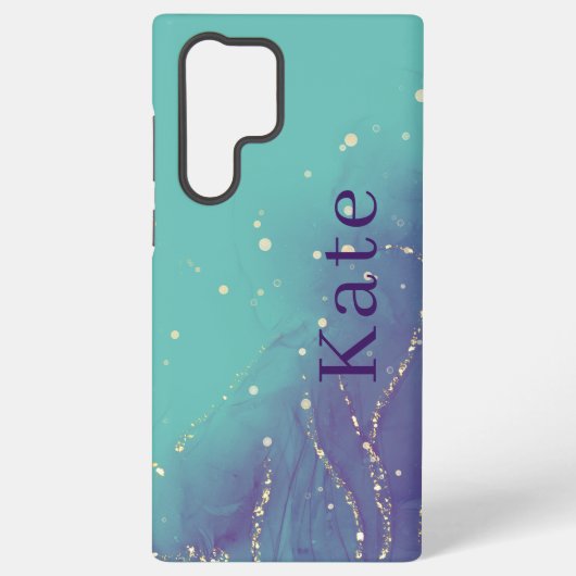 Lila und Aquamarin Glam Chic Samsung Galaxy Hülle (Rückseite)