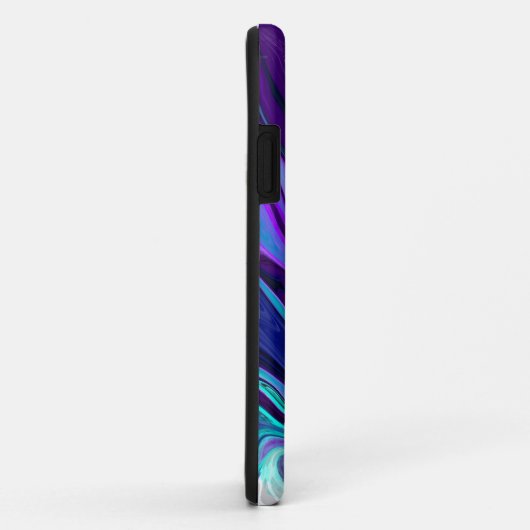 Lila und Aquamarine Abstrakte Fluid Art Case-Mate iPhone Hülle (Hinten/Rechts)