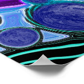 Lila und Aquamarine Abstrakte Pour-Malerei Poster (Ecke)