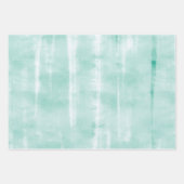 Lila und Aquamarine Aquarellblumen und feine Strei Geschenkpapier Set (Vorderseite 3)