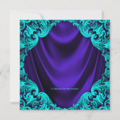 Lila und Aquamarine Blue Baby Dusche Einladung (Rückseite)