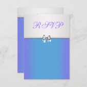 Lila und Aquamarine Blue Quinceanera UAWG RSVP Karte (Vorne/Hinten)