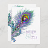 Lila und Aquamarine Einladung zum Hochzeitsfeiern (Vorne/Hinten)