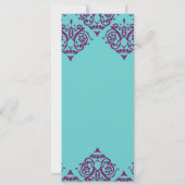 Lila und Aquamarine Einladung zur Hochzeit (Rückseite)