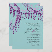Lila und Aquamarine Einladung zur Hochzeit (Vorne/Hinten)