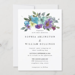 Lila und Aquamarine Einladungen zu Hochzeiten