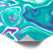 Lila und Aquamarine Fluid Art Marmor wie Zitat Poster (Ecke)