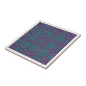 lila und aquamarine Hitomezashi-geometrische Kache Fliese (Seite)