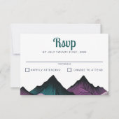 Lila und Aquamarine Hochzeit RSVP Karte (Vorderseite)