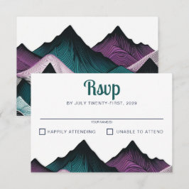 Lila und Aquamarine Hochzeit RSVP Karte