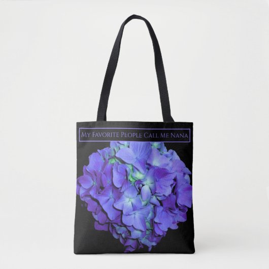 Lila und aquamarine Hydrangea Großmutter Tasche (Vorderseite)