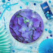 Lila und aquamarine Hydrangea, lila blaue Blumen Pappteller (Party)