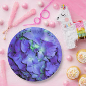 Lila und aquamarine Hydrangea, lila blaue Blumen Pappteller (Party)