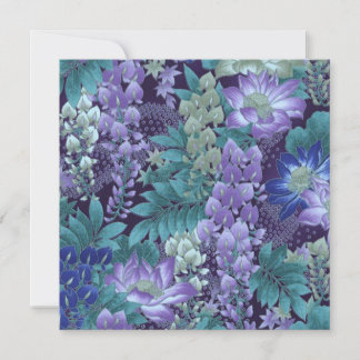 Lila und Aquamarine Jungle-Blume Einladung