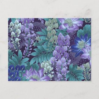 Lila und Aquamarine Jungle-Blume Postkarte