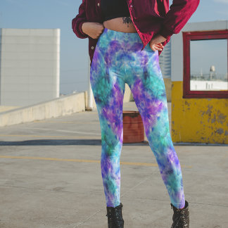 Lila und Aquamarine KristallLeggings - Hübsch Leggings