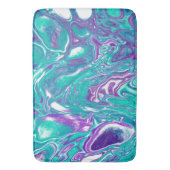 Lila und aquamarine Kunstzellen aus Marmor Badematte (Vorderseite Vertikal)