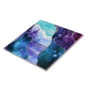 Lila und Aquamarine Magie Schneesee und Wald Fliese (Seite)