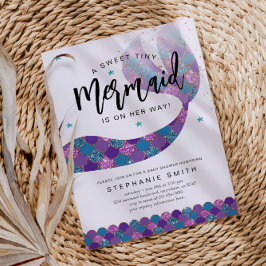 Lila und Aquamarine Mermaid Babydusche Einladung