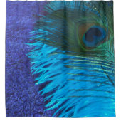 Lila und Aquamarine Pfaue Duschvorhang (Vorderseite)