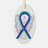 Lila und Aquamarine Sensibilisierung Band Engel Or Keramikornament (Rechts)