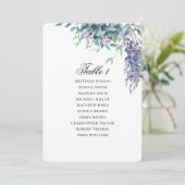 Lila und aquamarine Sitzordnung. Hochzeitsplan Einladung (Stehend Vorderseite)