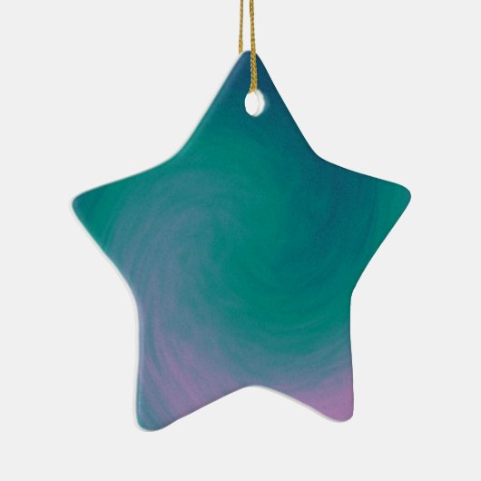 Lila und aquamarine Strudel-Stern-Verzierung Keramikornament (Rechts)