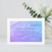Lila und Aquamarine UAWG RSVP Karte (Stehend Vorderseite)