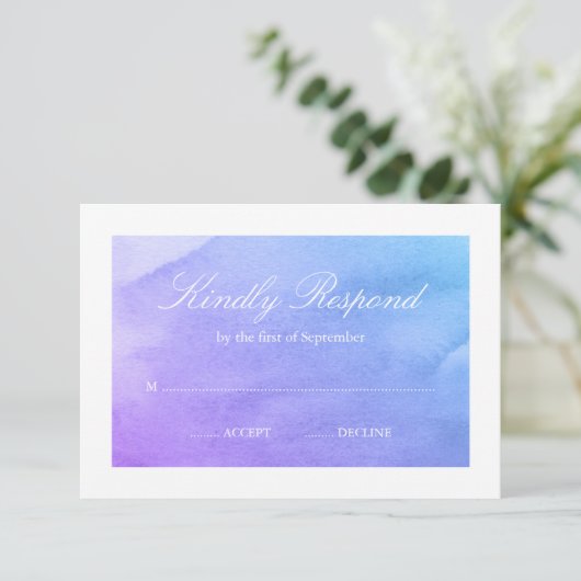 Lila und Aquamarine UAWG RSVP Karte (Stehend Vorderseite)