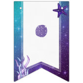 Lila und Aquamarine Wasserfarbe Starfish Happy Geb Wimpelkette (Erste Fahne)