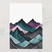 Lila und Aquamariner Berg Menükarte (Rückseite)