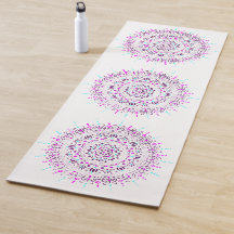 Lila und Aquamariner Dot Mandala Yoga Mat