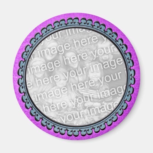 Lila und Aquamariner Foto-Magnet Magnet (Vorne)