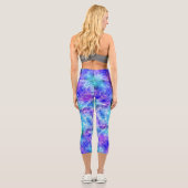 Lila und Aquamariner Kristall - Hübsche Capris-Leg Capri Leggings (Rückseite)
